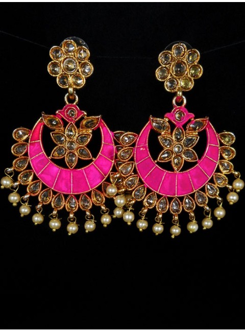 Reverse Ad Earrings With Meenakari Work